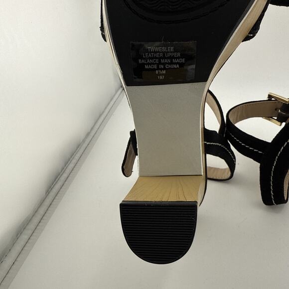 Tommy Hilfiger Women's Weslee Women’s 8.5 Black Suede Platform Heeled Sandal NEW - Picture 14 of 16